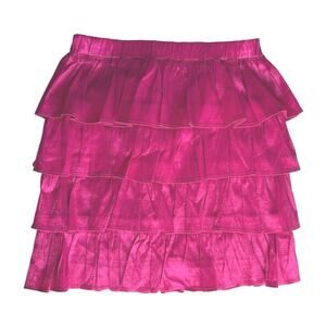 Katie May Pink MagentaTiered Ruffle Mini Skirt M